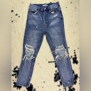 PacSun Women’s Medium Wash Distressed Uktra High Rise Slim Blue Jeans Size 26